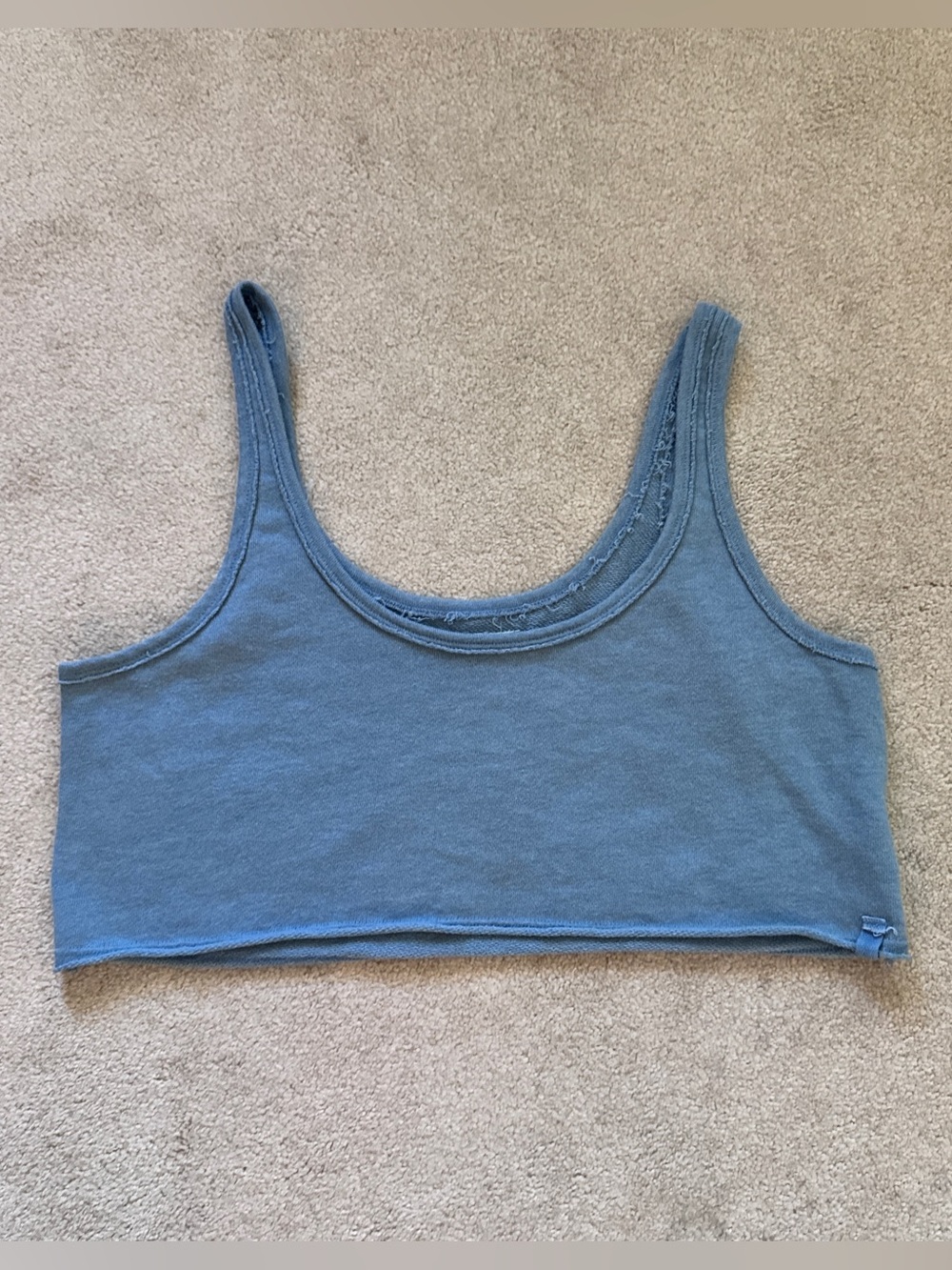 Free People We the Free Blue Cropped Tank Top - Simple Scoop Neck - never worn
